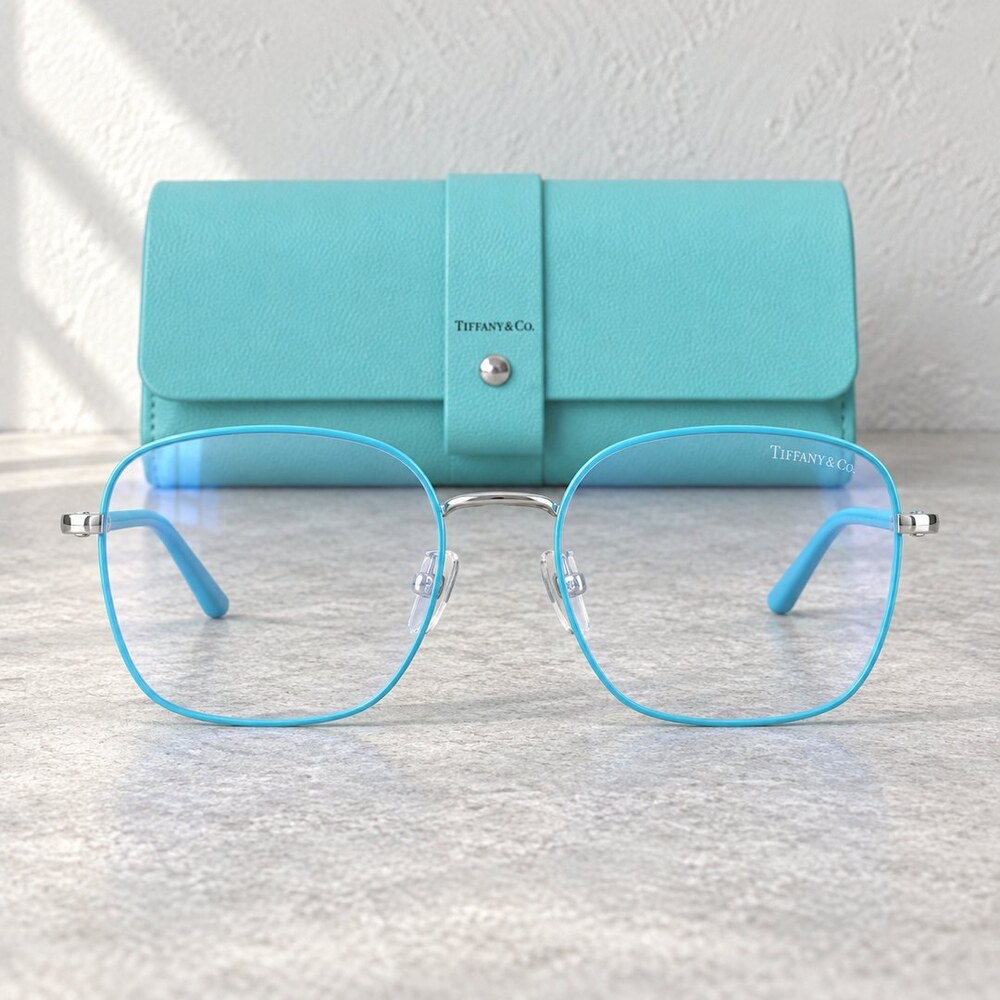 Tiffany Blue Square Optical Frames